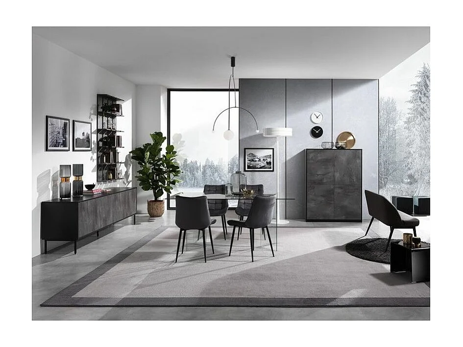 Étagère murale 5 niveaux mélaminé gris Lobis