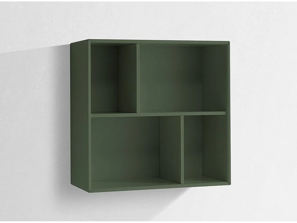 Étagère murale bois laqué vert foncé mat Pecas