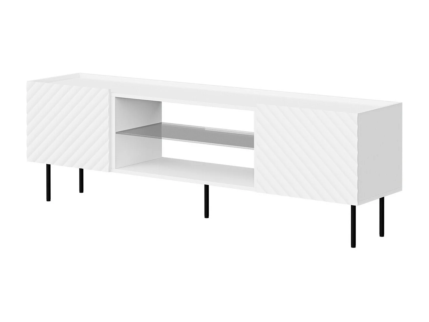 Mobile porta TV Mortali 105, Nero|Bianco, 181x59x40cm