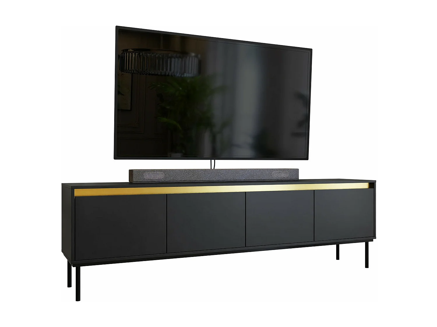 Mobile porta TV Comfivo Coretro 102, Nero, 200x60x40cm