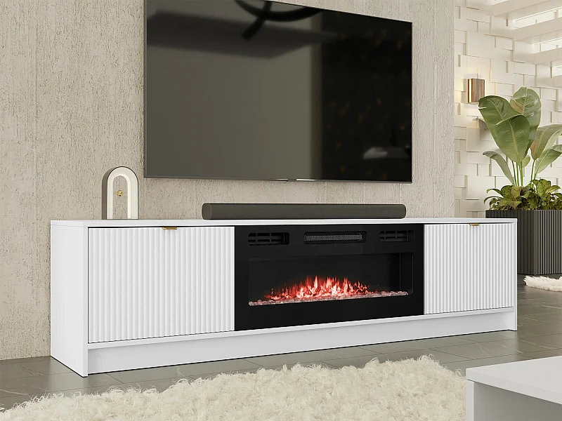 Meuble TV Comfivo Larmire 109, Blanc, 182x48x40cm