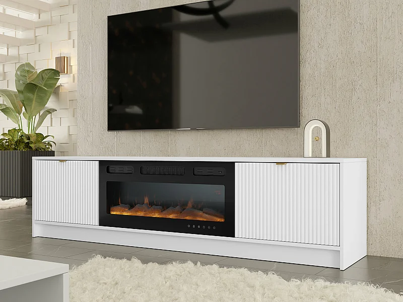 Meuble TV Comfivo Larmire 109, Blanc, 182x48x40cm