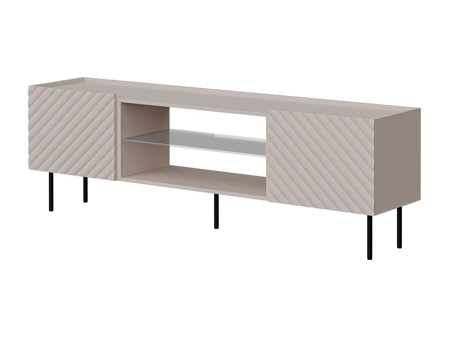 Meuble TV Mortali 105, Noir|Cachemire, 181x59x40cm