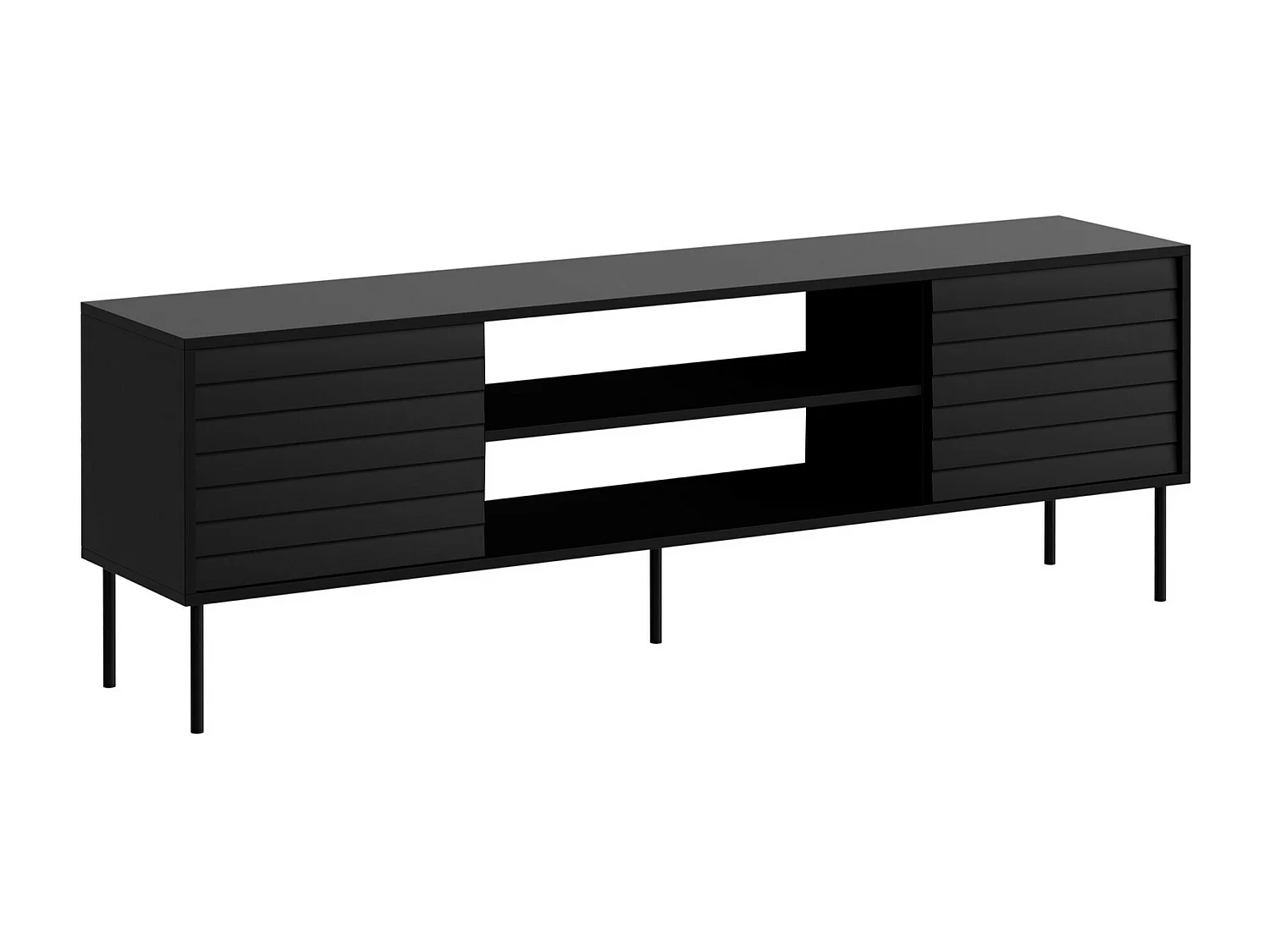 Meuble TV Flosoru 104, Noir, 180x60x40cm