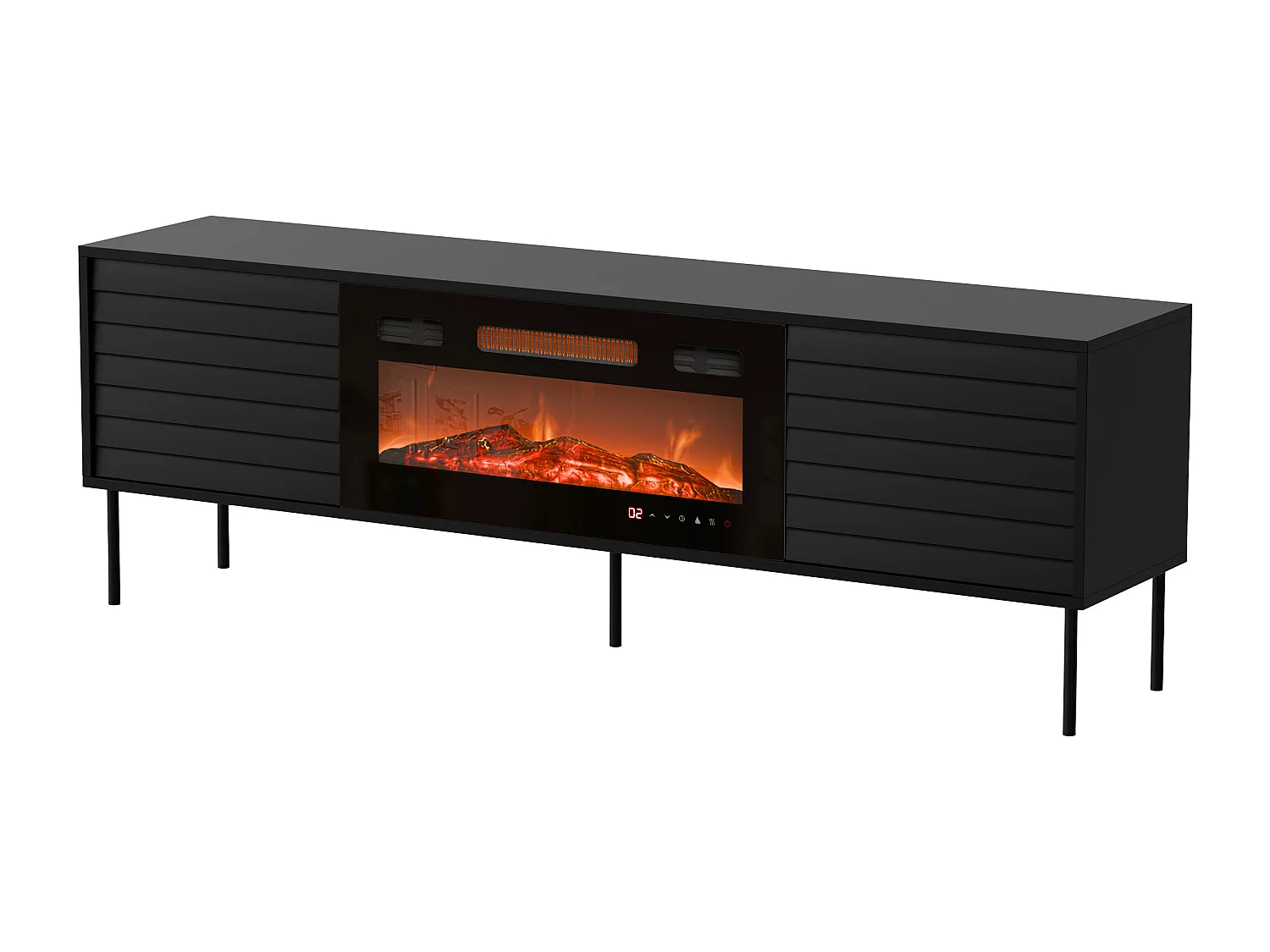 Meuble TV Flosoru 108, Noir, 180x60x40cm