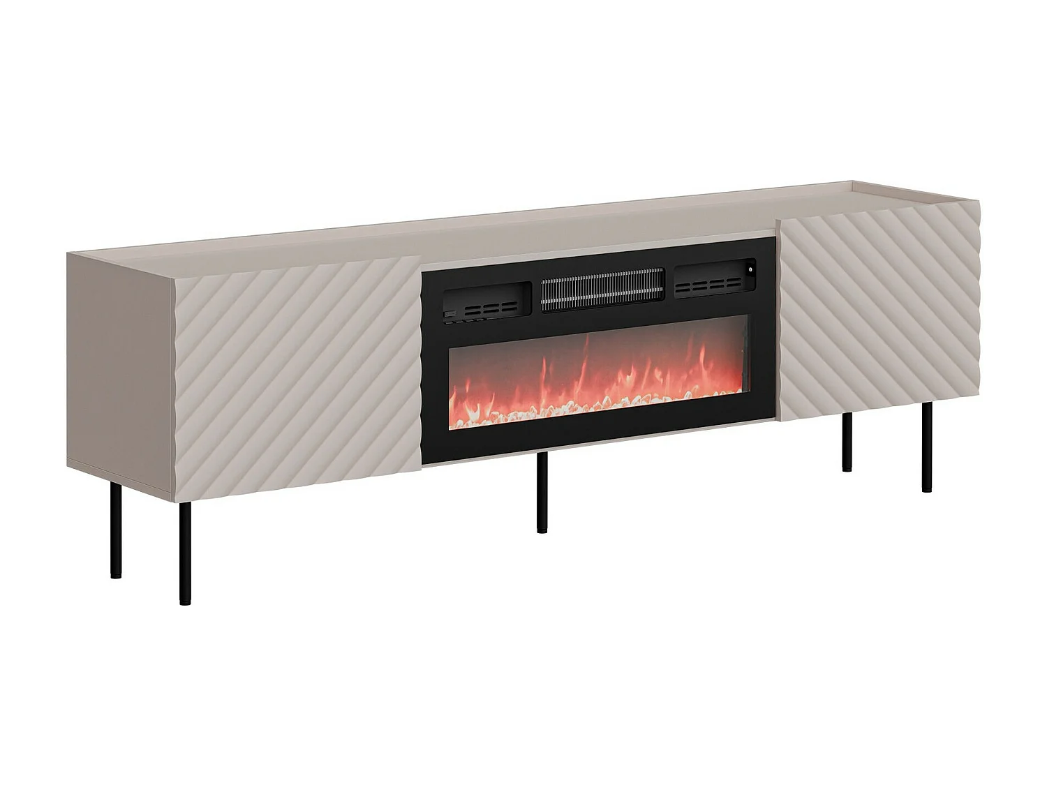 Meuble TV Mortali 106, Cachemire|Noir, 181x59x40cm