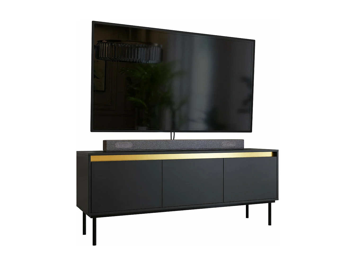 Meuble TV Comfivo Coretro 101, Noir, 150x60x40cm