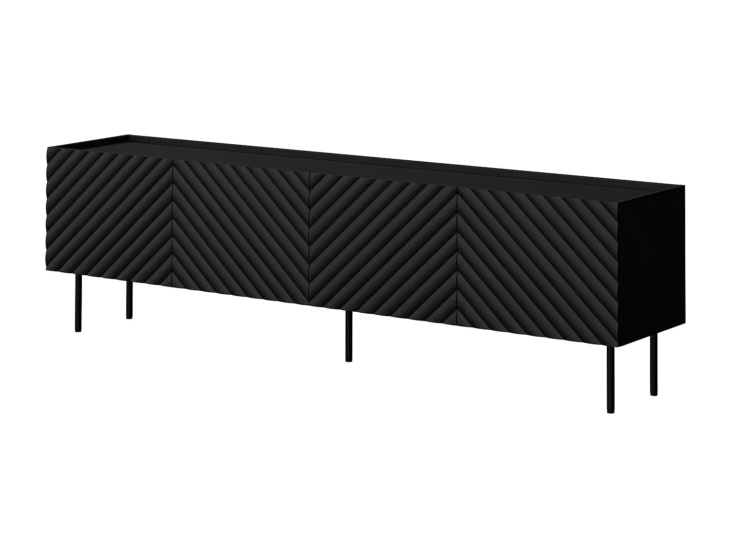 Meuble TV Mortali 104, Noir, 200x59x40cm