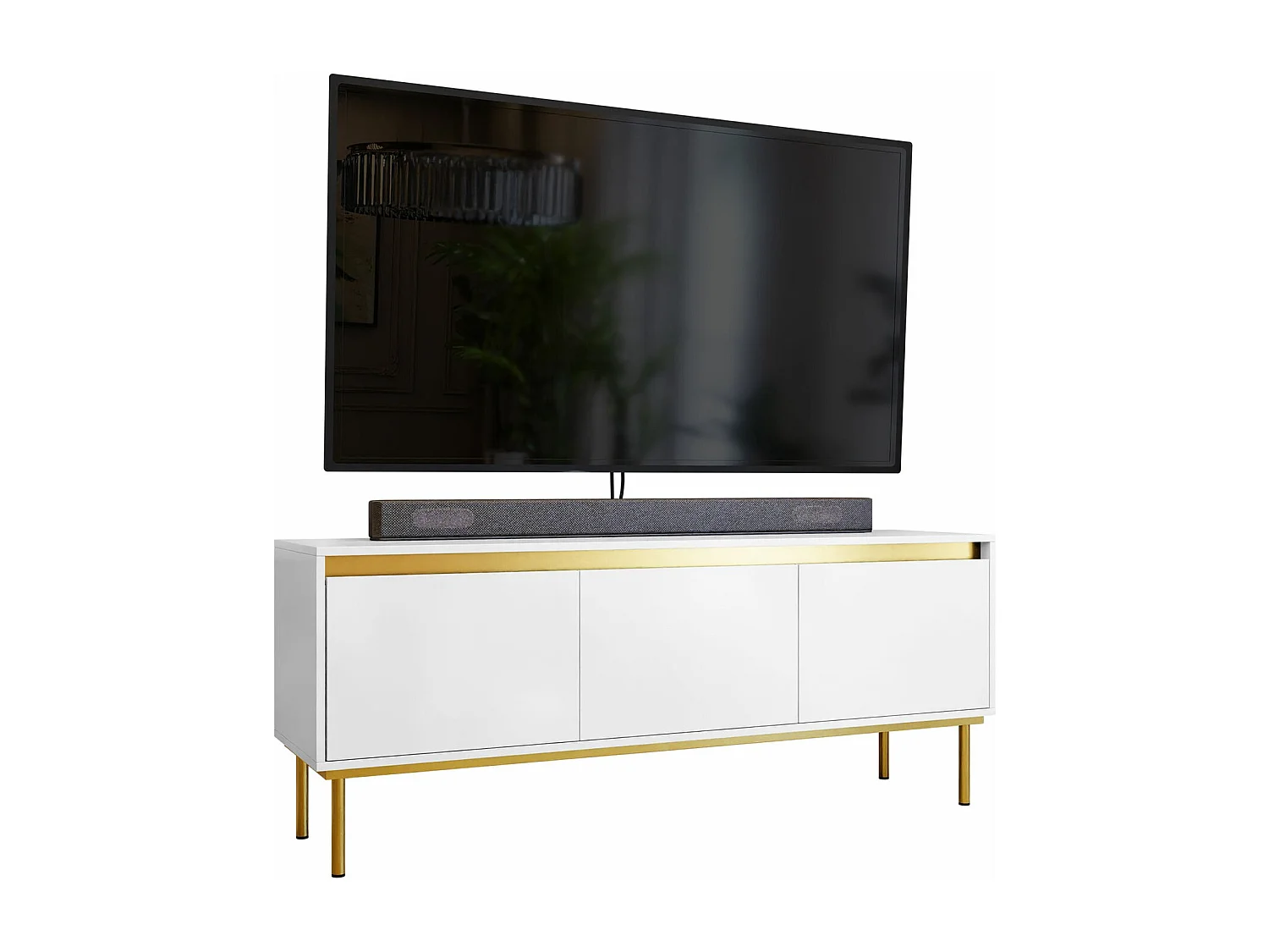 Mobile porta TV Comfivo Coretro 101, D'oro|Bianco, 150x60x40cm