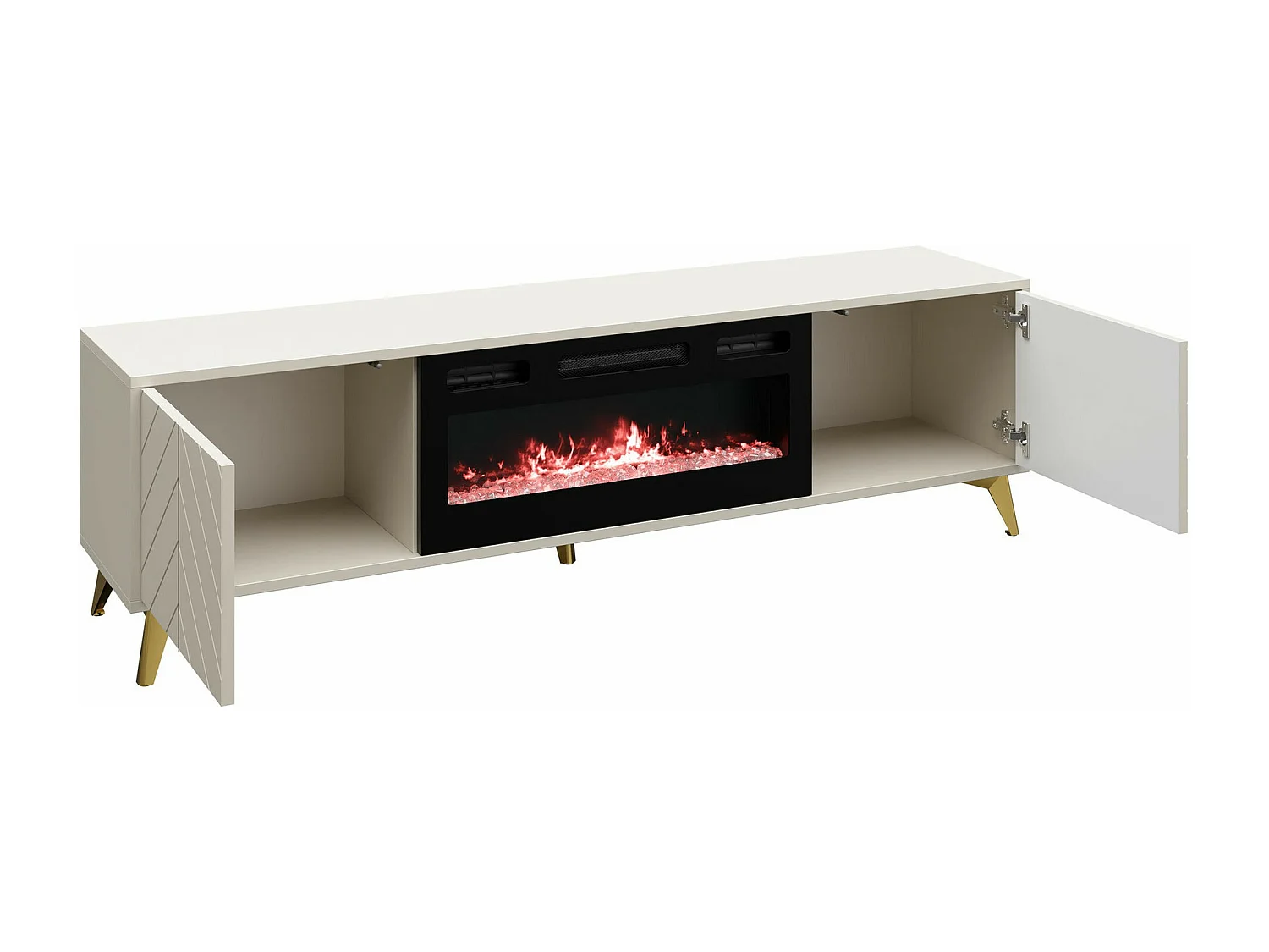 Meuble TV Comfivo Camlue 110, Beige, 184x53x40cm