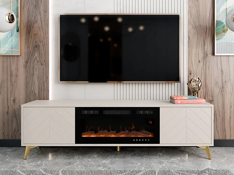 Meuble TV Comfivo Camlue 110, Beige, 184x53x40cm