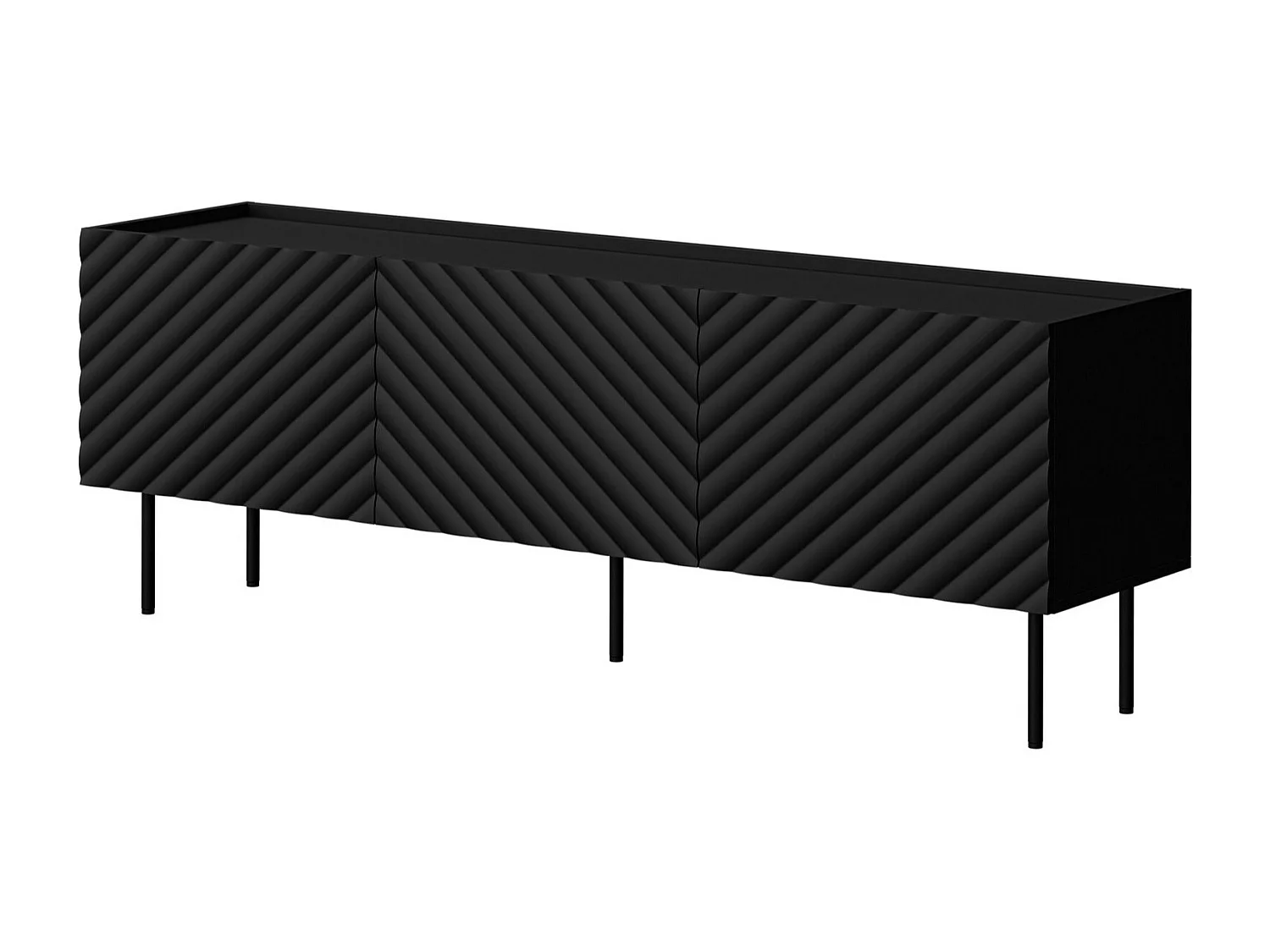 Mobile porta TV Mortali 103, Nero, 166x59x40cm