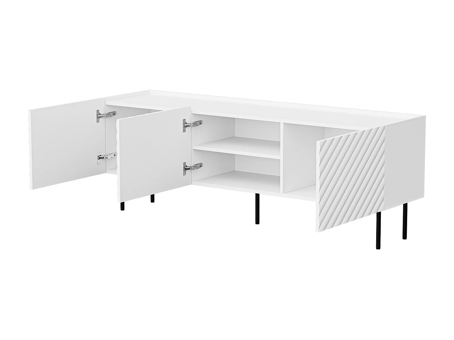 Meuble TV Mortali 103, Noir|Cachemire, 166x59x40cm