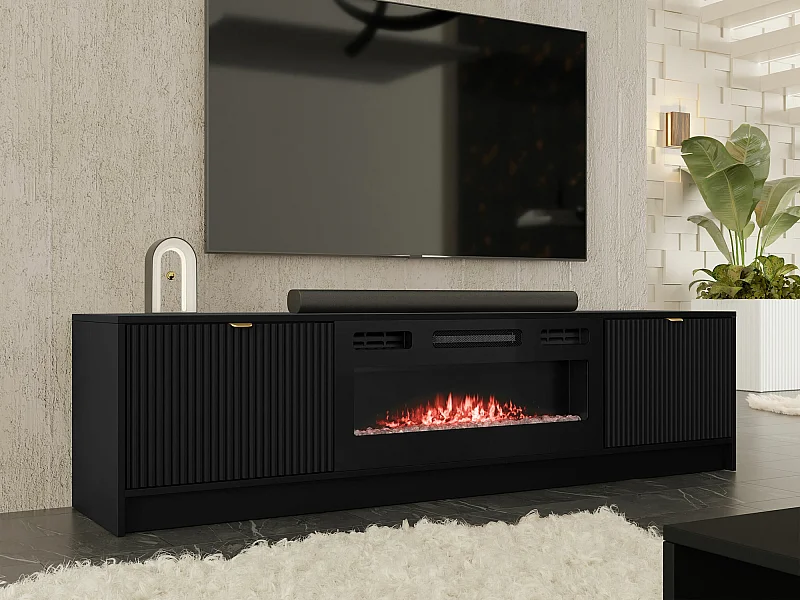 Meuble TV Comfivo Larmire 109, Noir, 182x48x40cm