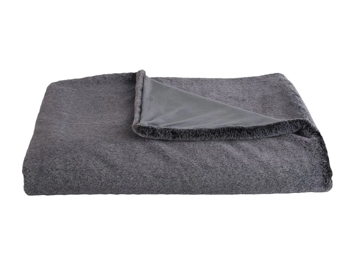 Plaid imitation fourrure 100% polyester 130x170 cm LOU gris