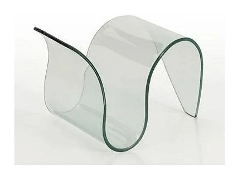 Table d'appoint porte-magazine verre transparent Olfa