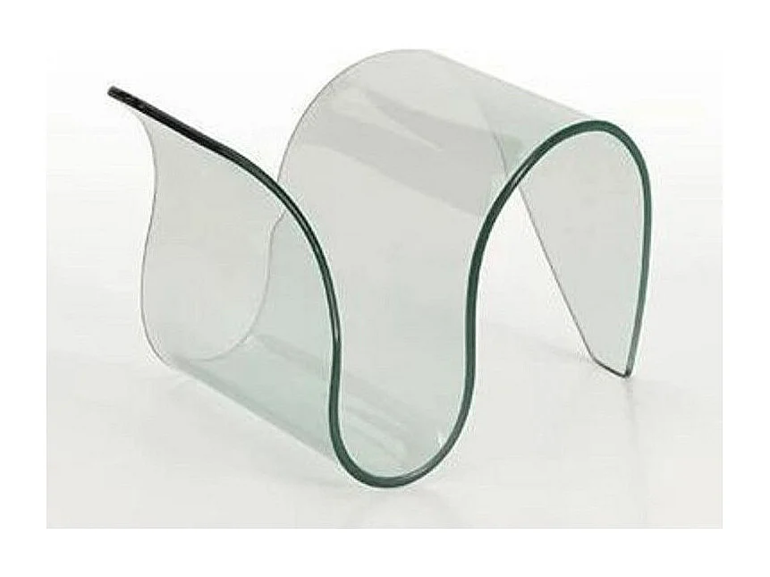 Table d'appoint porte-magazine verre transparent Olfa