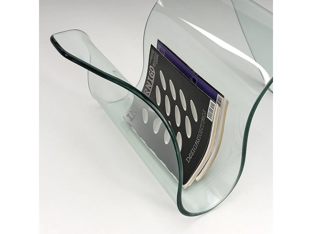 Table d'appoint porte-magazine verre transparent Olfa