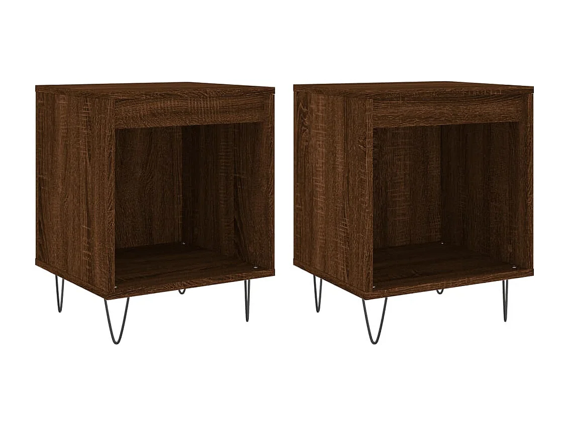 Tables de chevet 2 pcs chêne marron 40x35x50 cm bois ingénierie