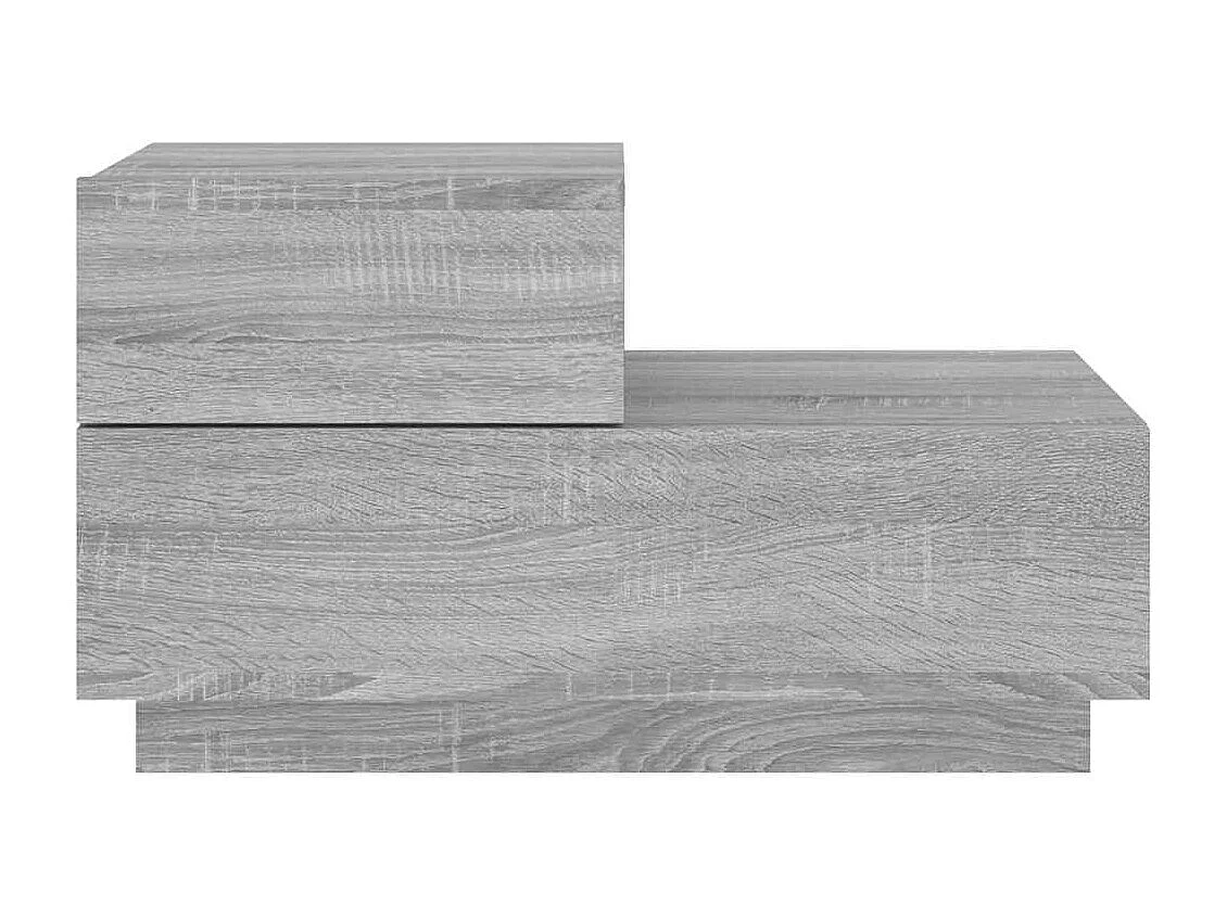 Nachttisch mit LED-Leuchten Grau Sonoma 70x36x40,5 cm