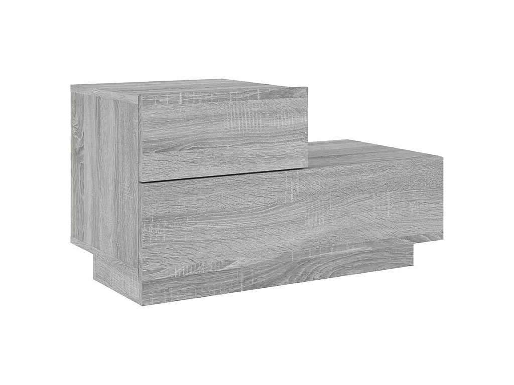 Nachtkastje met LED-verlichting 70x36x40,5 cm grijs sonoma