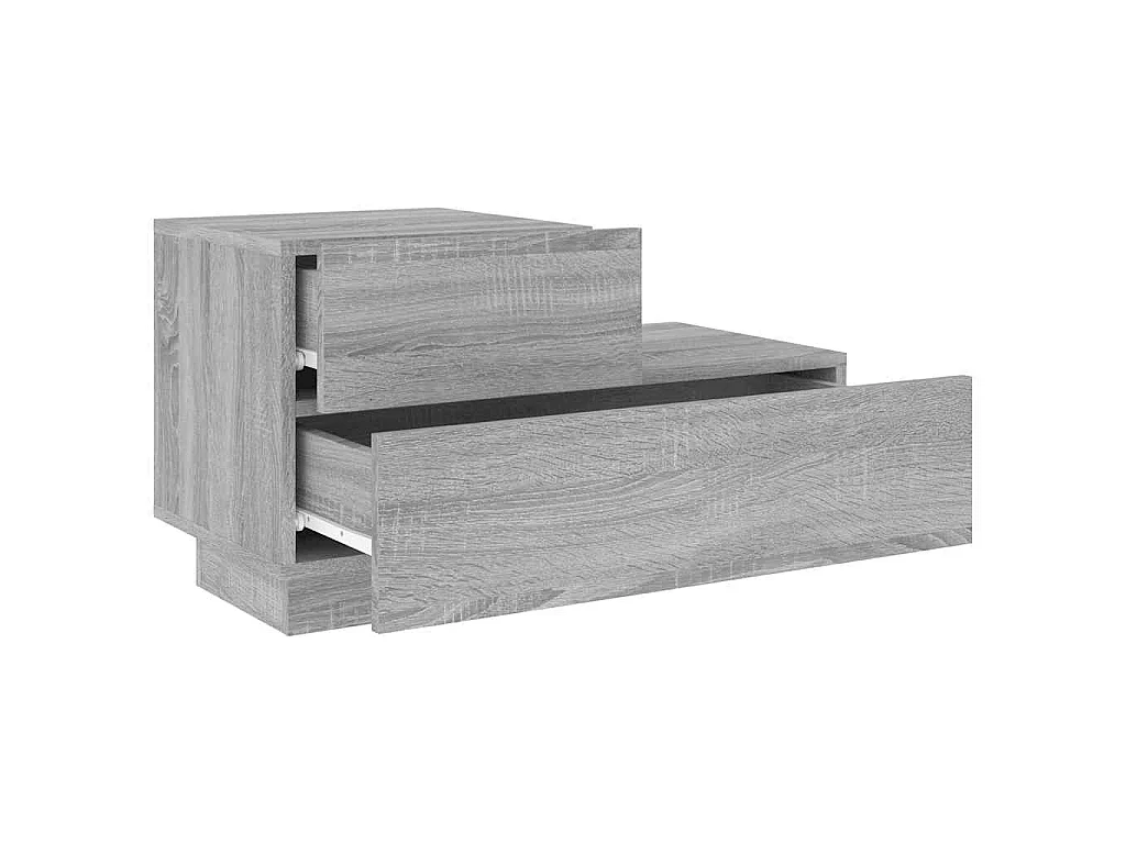 Nachtkastje met LED-verlichting 70x36x40,5 cm grijs sonoma