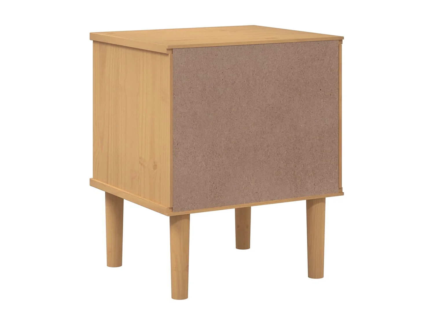 Comodino SENJA Marrone Aspetto Rattan 40x35x48 cm in Legno Pino