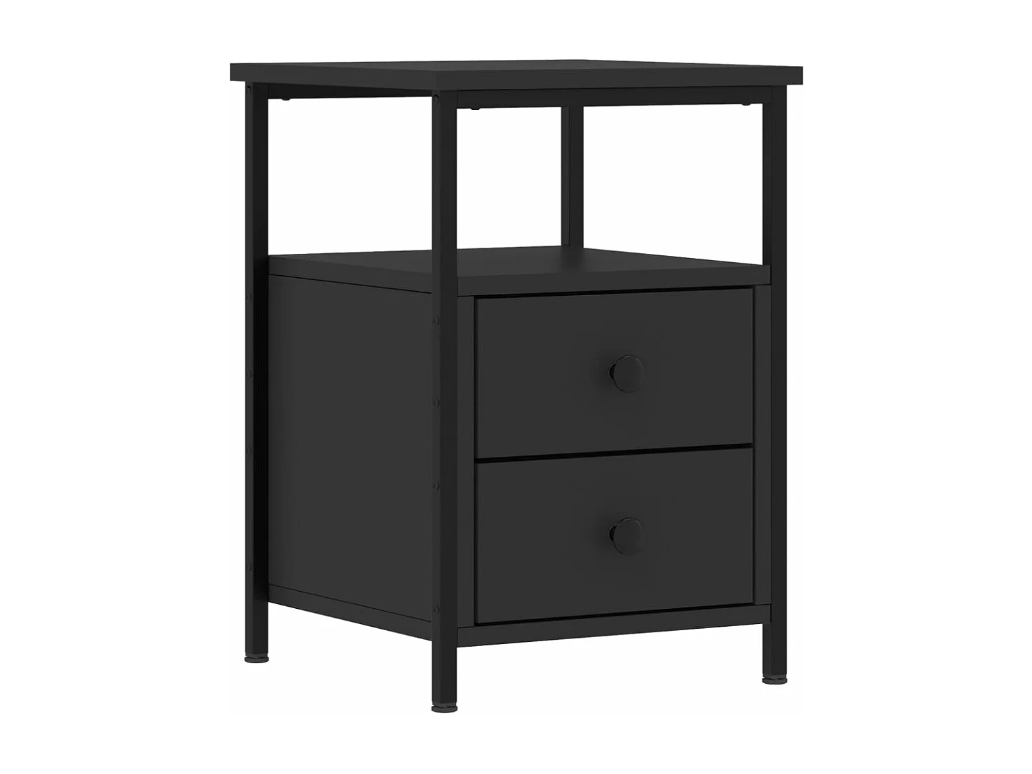 Nachtkastjes 2 st 34x35,5x50 cm bewerkt hout zwart