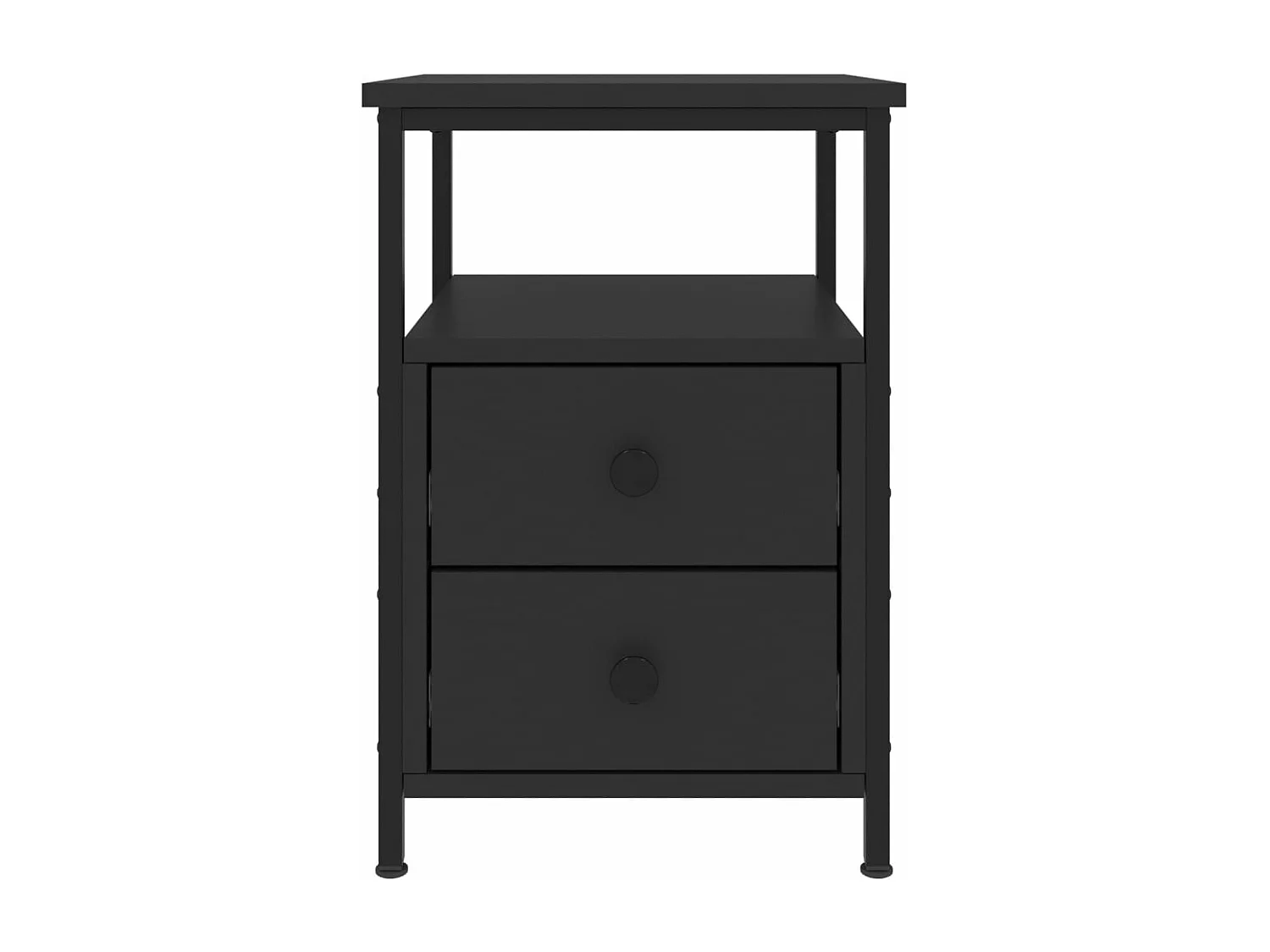 Nachtkastjes 2 st 34x35,5x50 cm bewerkt hout zwart