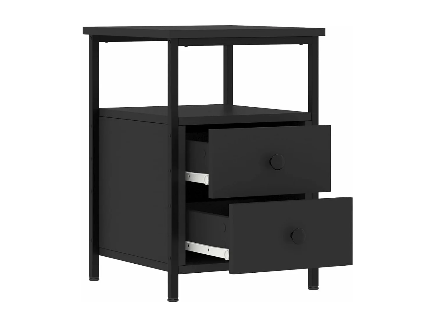 Mesas de cabeceira 2pcs 34x35,5x50cm derivados de madeira preto