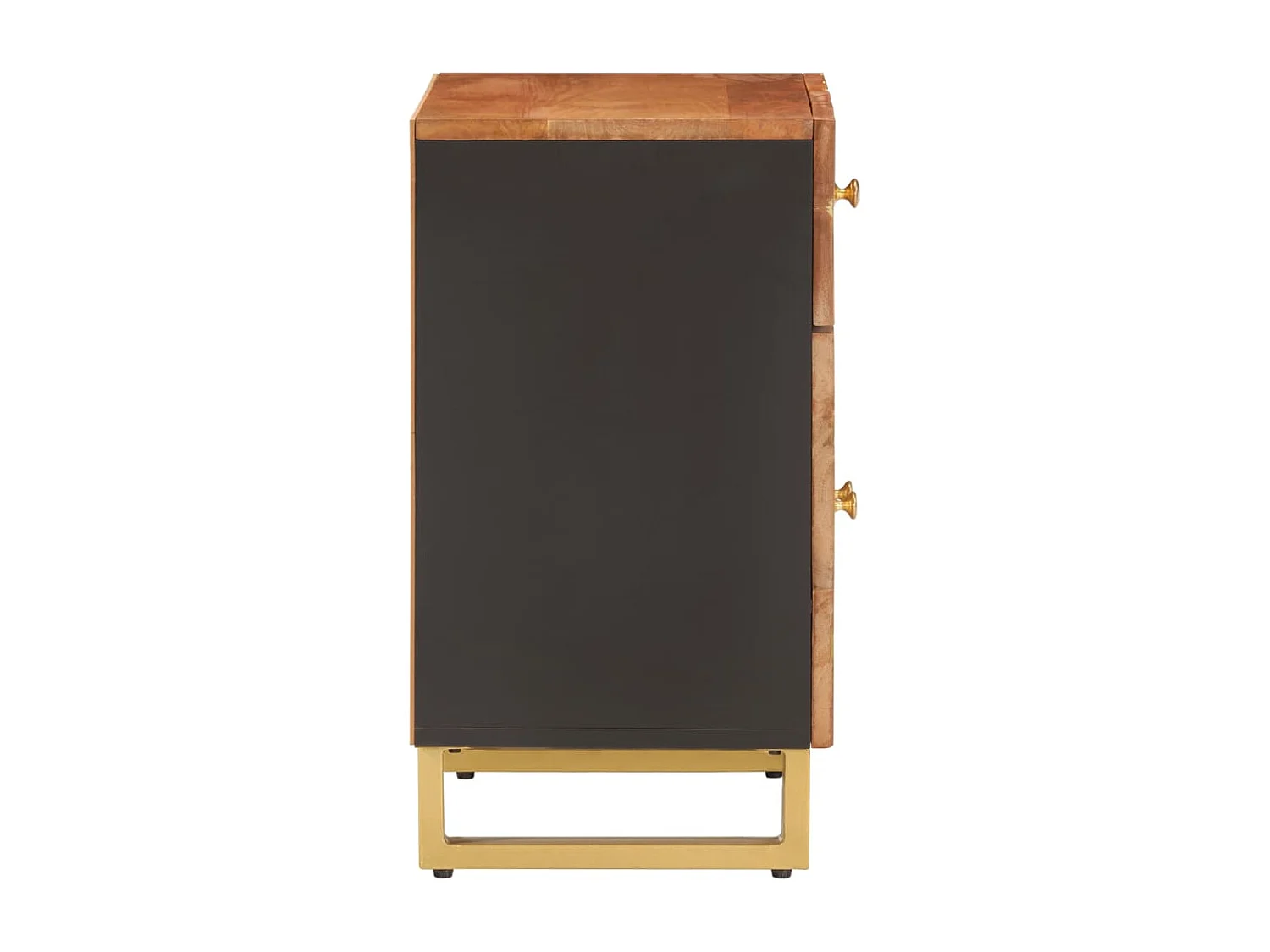 Table de chevet marron et noir 50x33x60 cm bois manguier solide