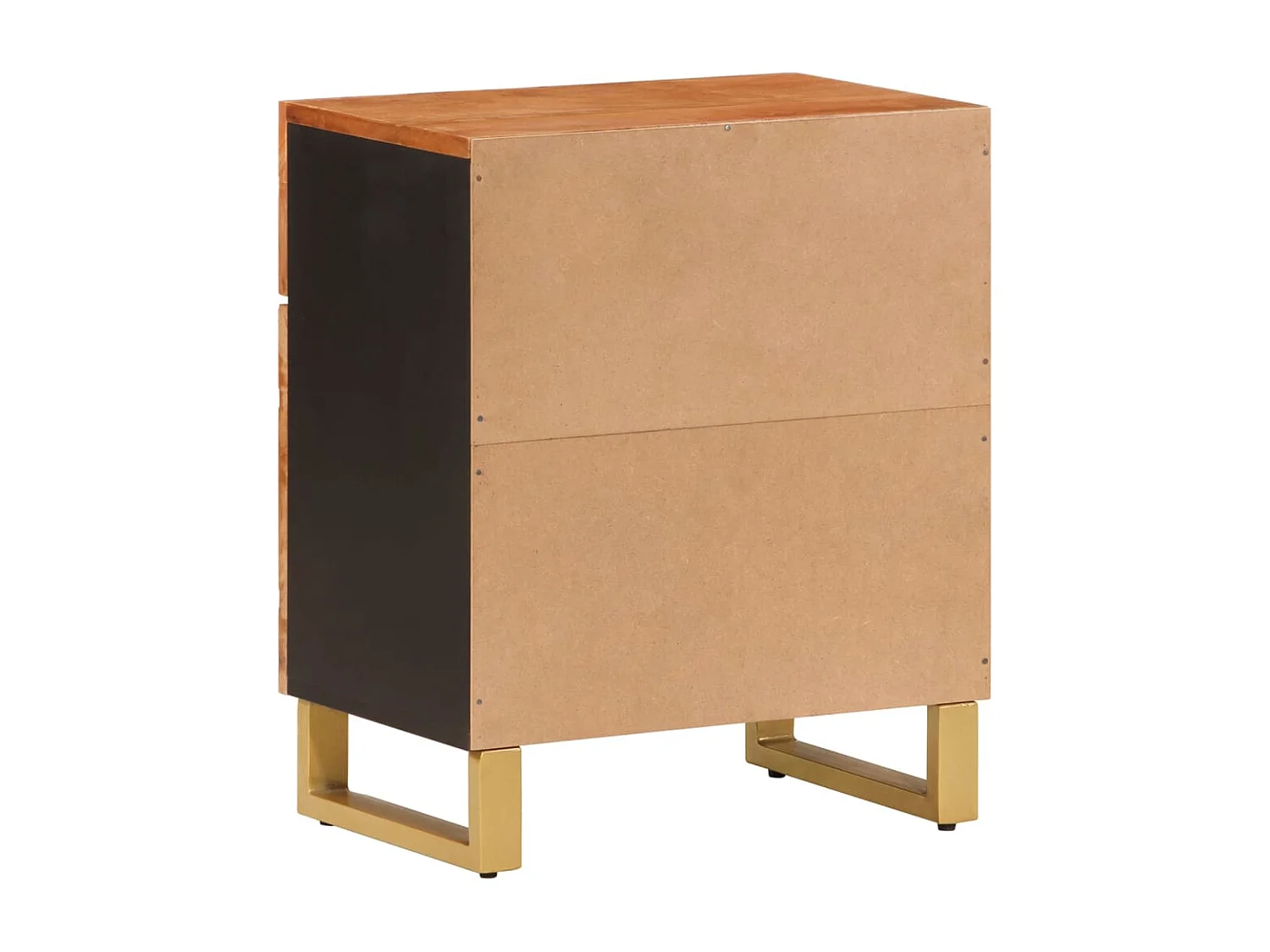 Table de chevet marron et noir 50x33x60 cm bois manguier solide