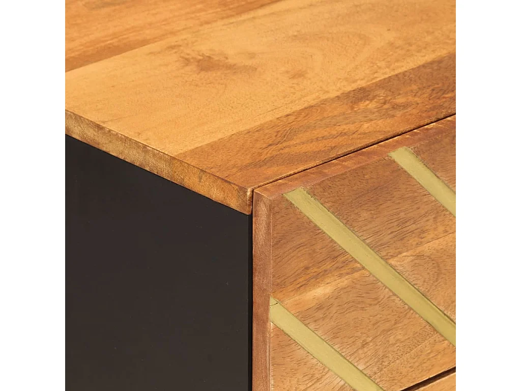 Table de chevet marron et noir 50x33x60 cm bois manguier solide