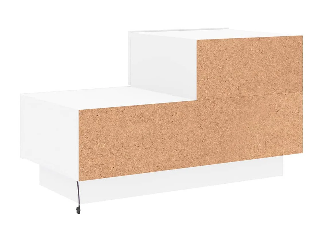 Mesa de cabeceira com luzes LED 70x36x40,5 cm branco