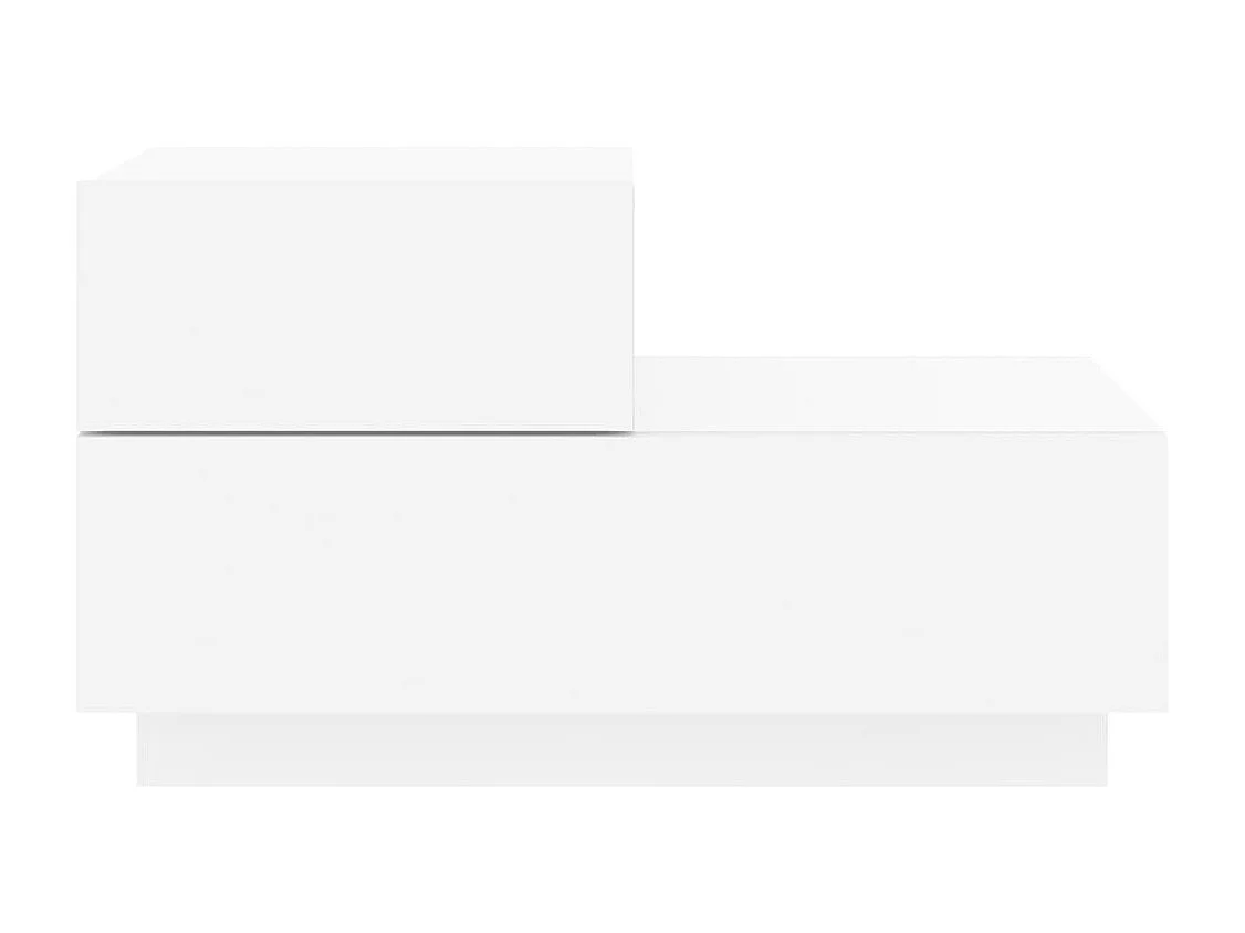 Table de chevet avec lumières LED blanc 70x36x40,5 cm