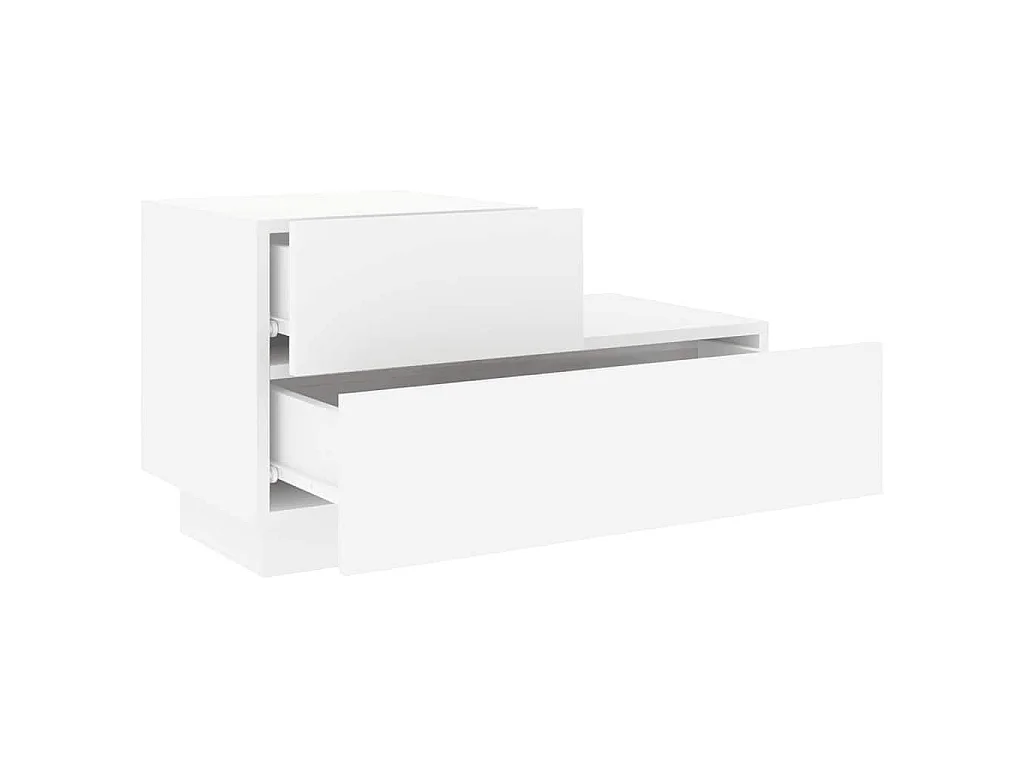 Nachtkastje met LED-verlichting 70x36x40,5 cm wit