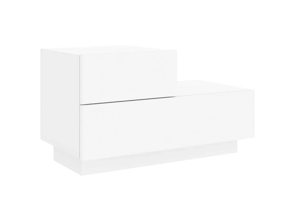 Table de chevet avec lumières LED blanc 70x36x40,5 cm