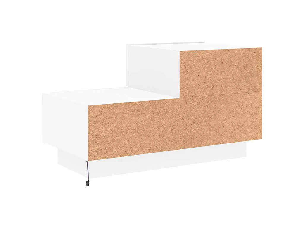 Table de chevet avec lumières LED blanc 70x36x40,5 cm