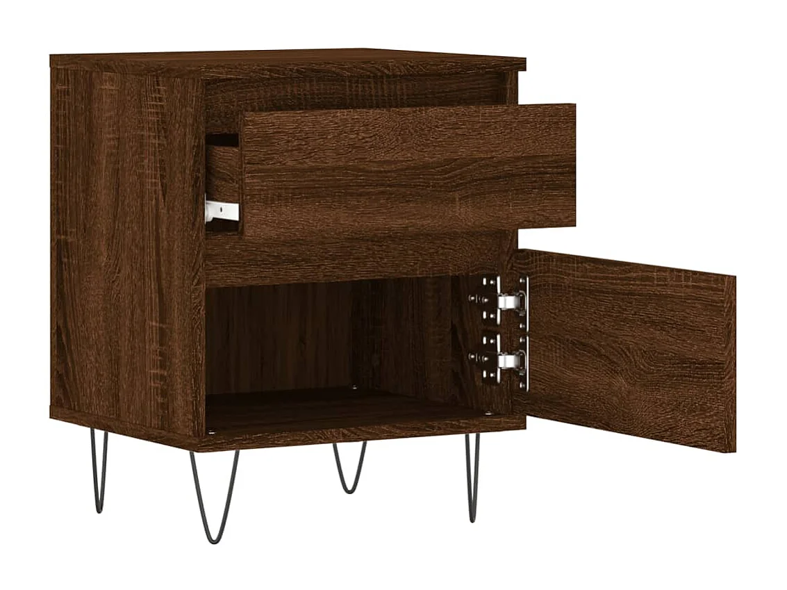 Nachtkastjes 2 st 40x35x50 cm bewerkt hout bruin eikenkleur
