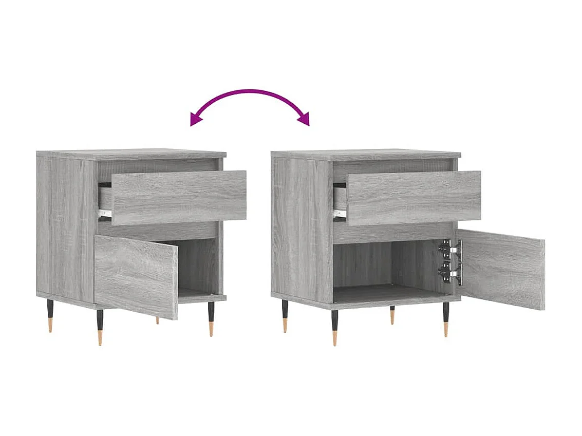 Tables de chevet 2 pcs sonoma gris 40x35x50 cm bois ingénierie