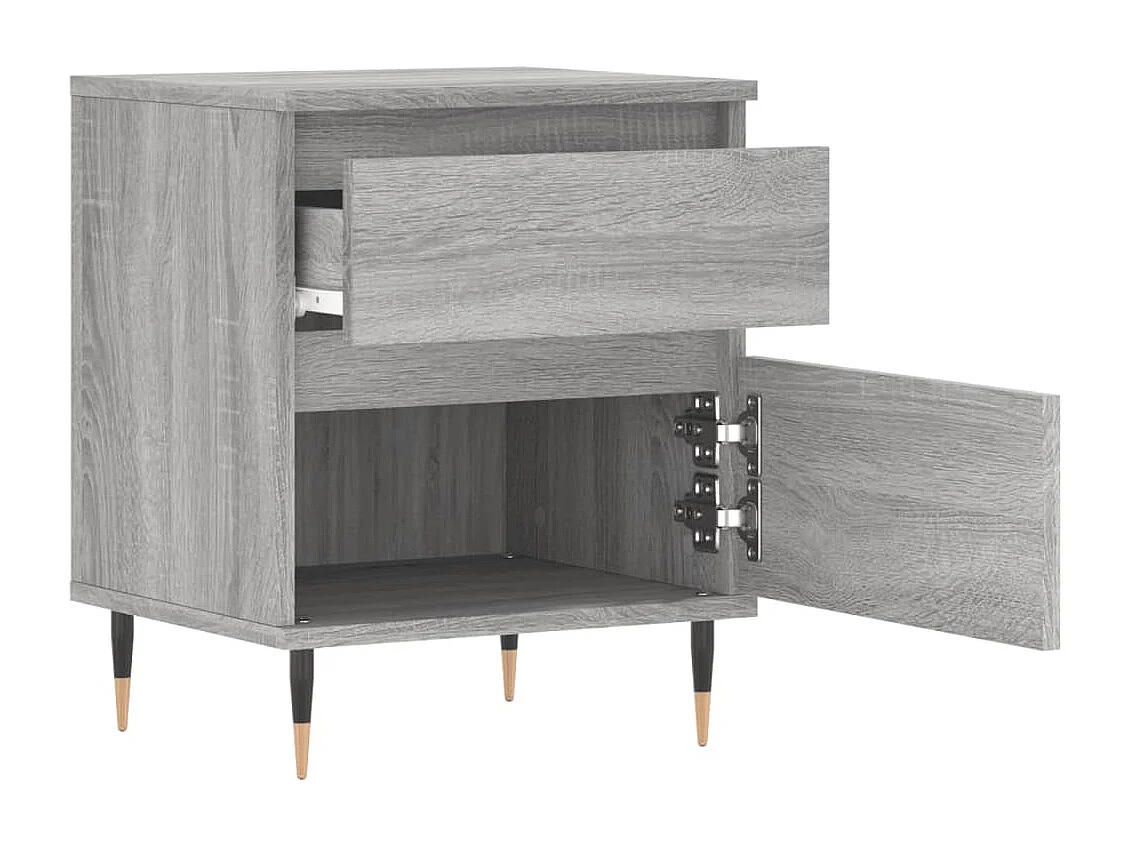 Nachttische 2 Stk. Grau Sonoma 40x35x50 cm Holzwerkstoff