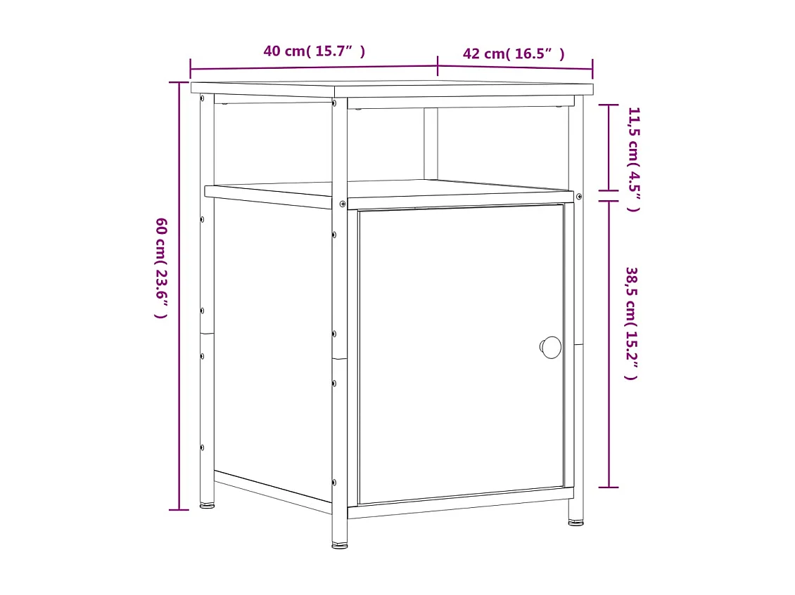 Nachttische 2 Stk. Braun Eichen-Optik 40x42x60 cm Holzwerkstoff