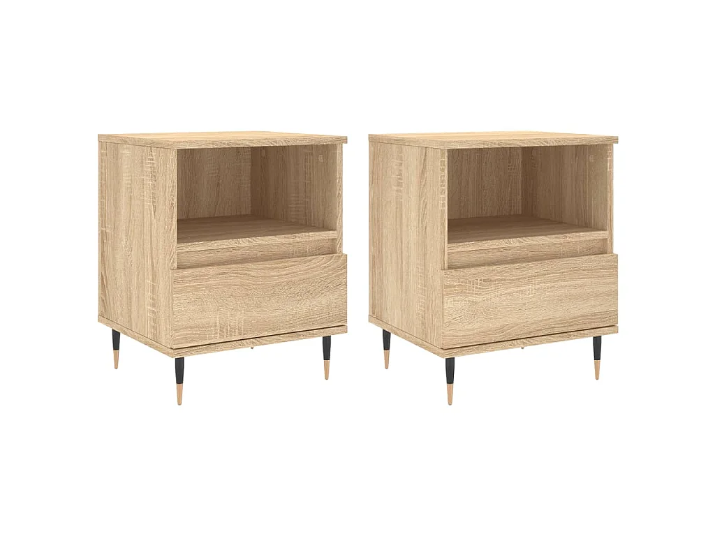 Tables de chevet 2 pcs chêne sonoma 40x35x50 cm bois ingénierie