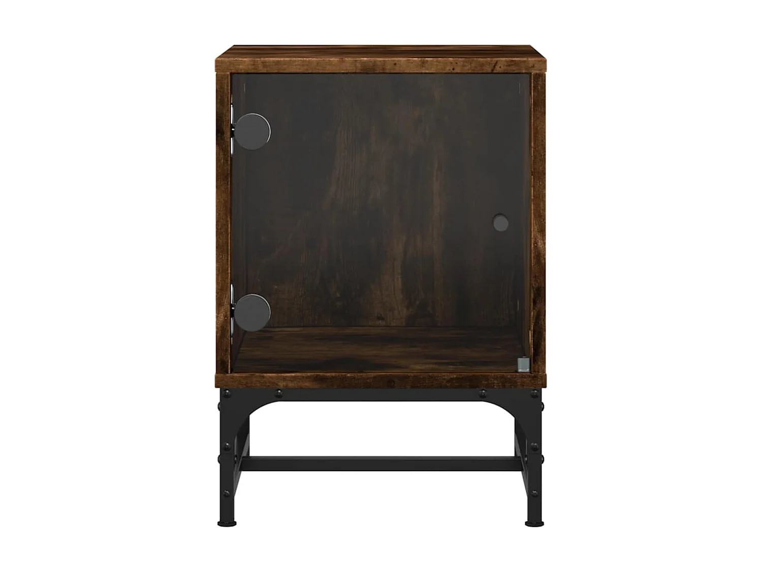 Nachttisch mit Glastür Räuchereiche 35x37x50 cm