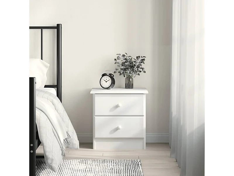 Table de chevet ALTA blanc 41x35x41 cm bois de pin massif