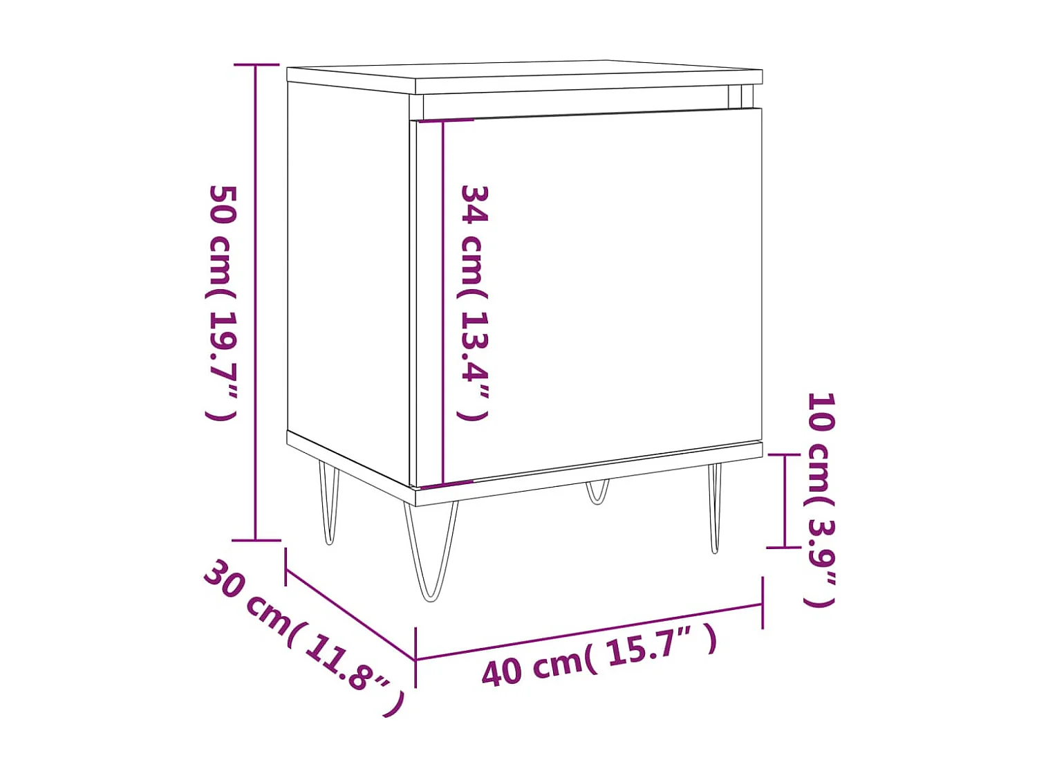 Comodini Grigio Sonoma 2 pz 40x30x50 cm in Legno Multistrato