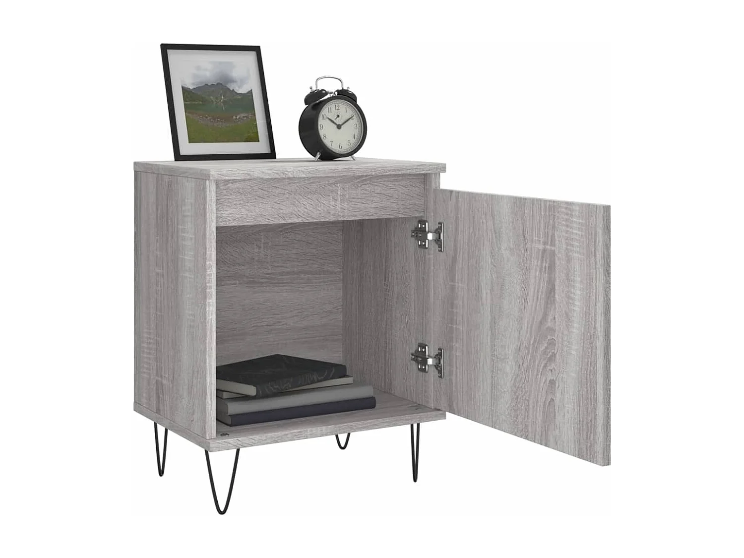 Comodini Grigio Sonoma 2 pz 40x30x50 cm in Legno Multistrato