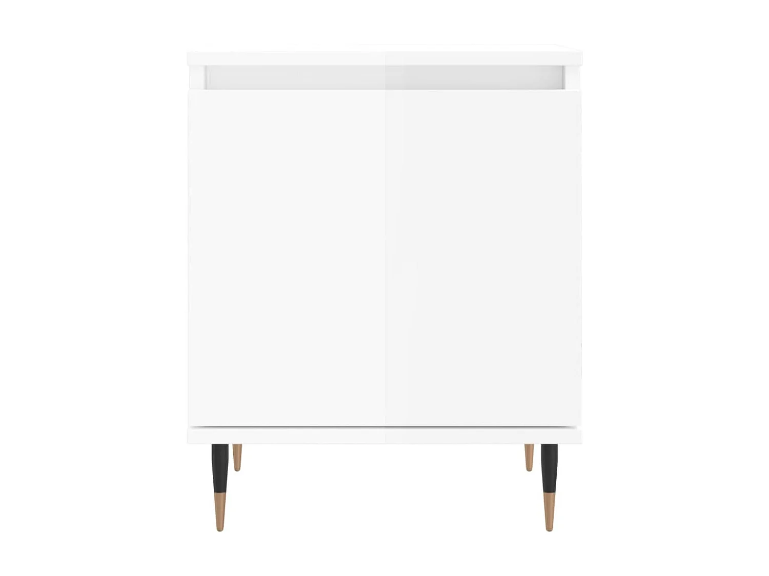 Tables de chevet 2pcs blanc brillant 40x30x50cm bois ingénierie