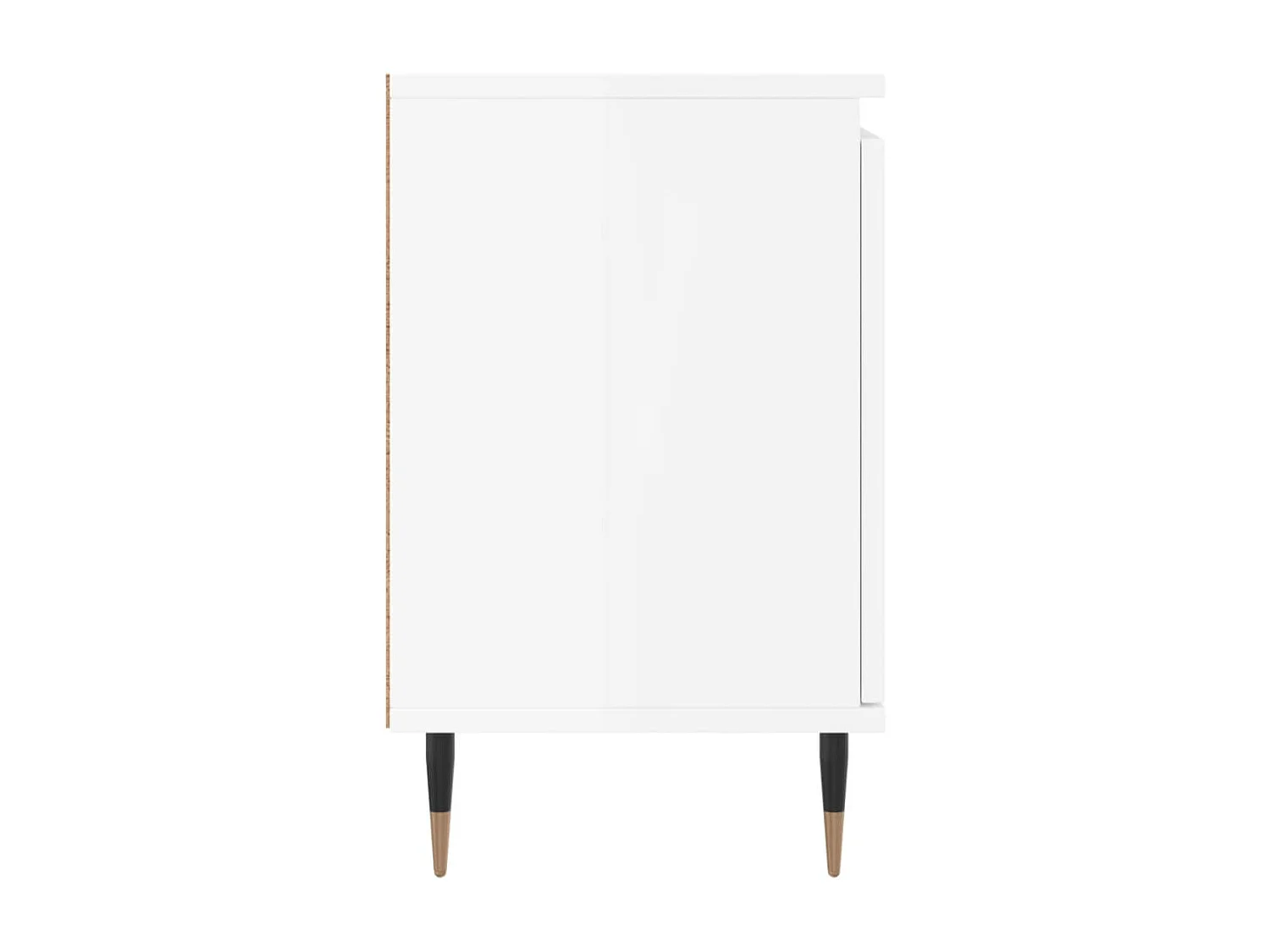 Tables de chevet 2pcs blanc brillant 40x30x50cm bois ingénierie