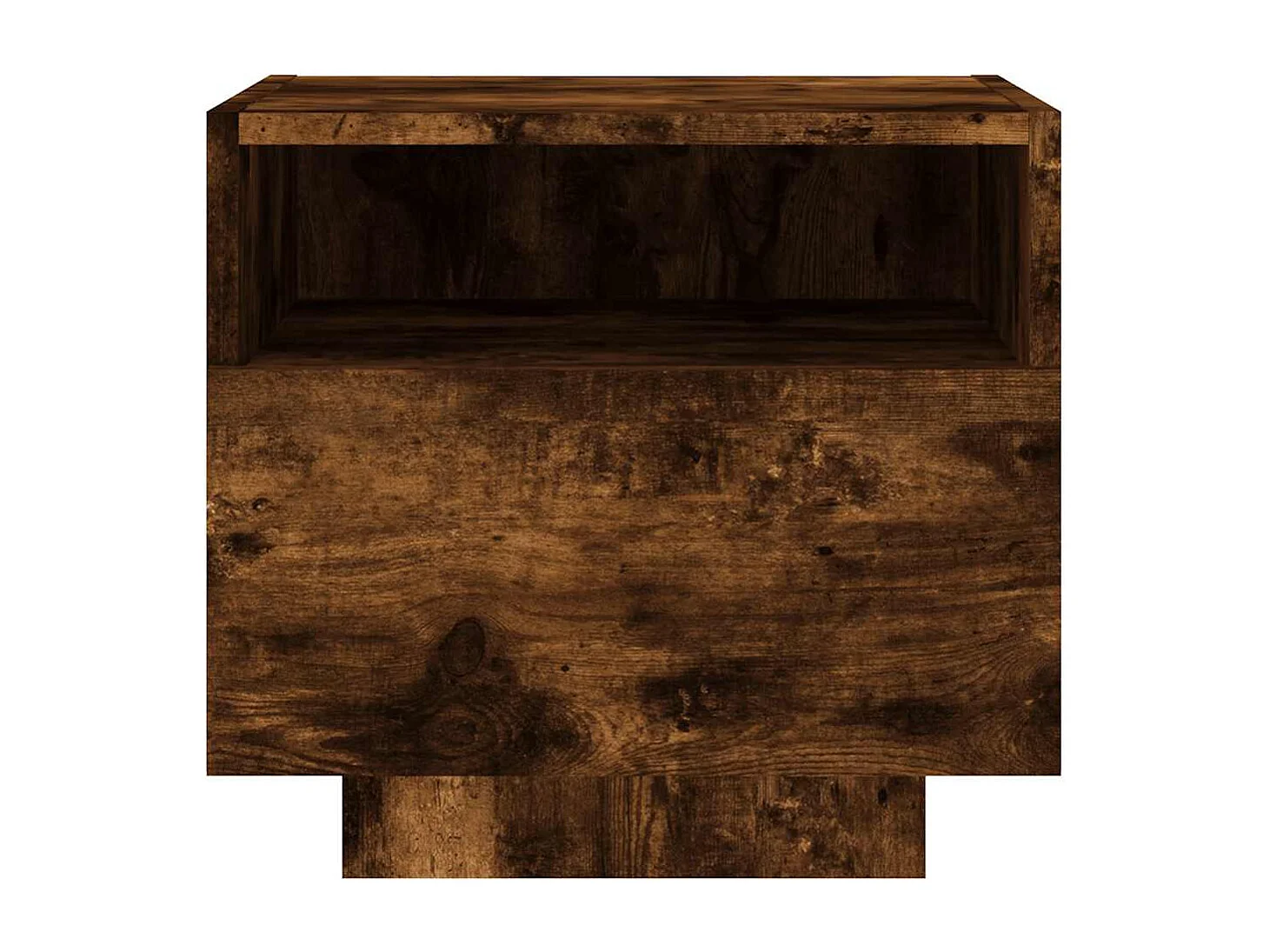 Armoires de chevet avec lumières LED 2 pcs chêne fumé
